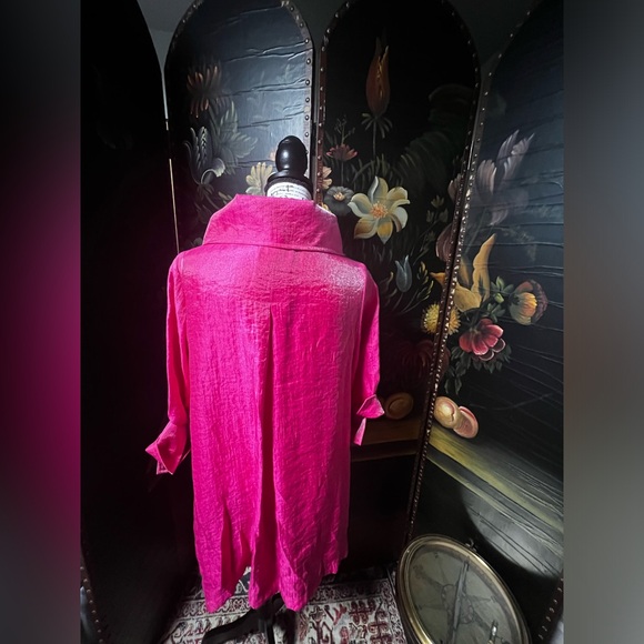 Damee Inc. 3 Button Front Collared 3/4 Sleeve Pink Jacket - Picture 5 of 9